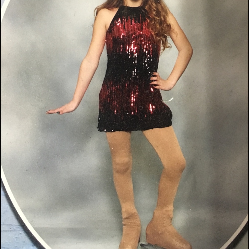 Revoloution Dancewear Red/Black Sequin Dress